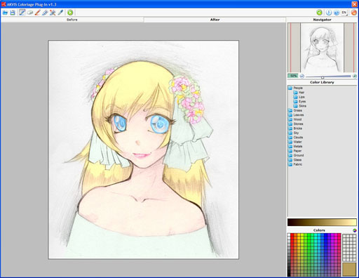 Colorizing an anime girl