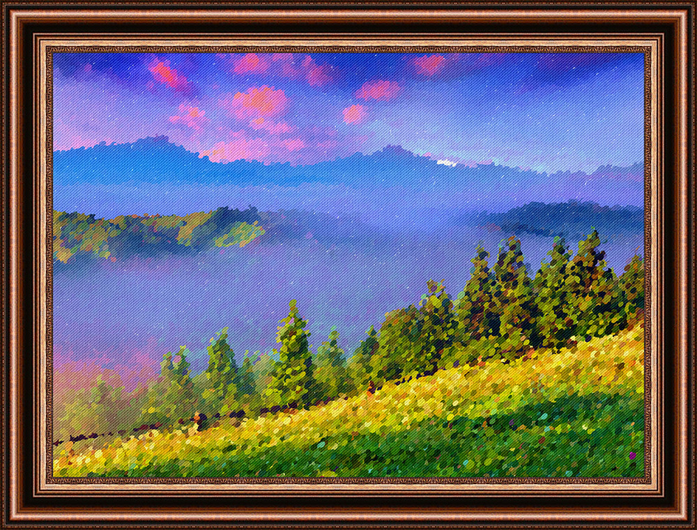 pointillism landscape painting