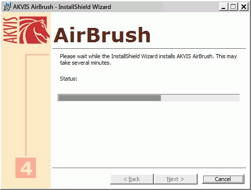 AKVIS software installation is in progress